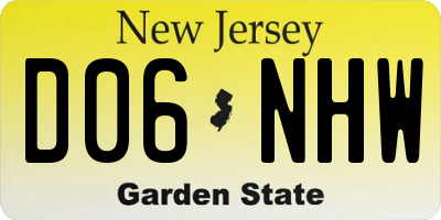 NJ license plate D06NHW