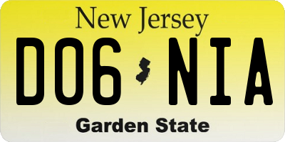 NJ license plate D06NIA