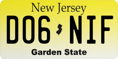 NJ license plate D06NIF