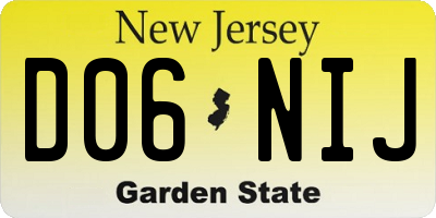 NJ license plate D06NIJ