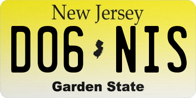 NJ license plate D06NIS