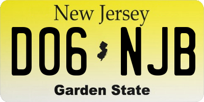 NJ license plate D06NJB