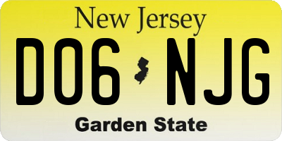 NJ license plate D06NJG