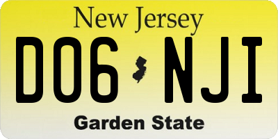 NJ license plate D06NJI