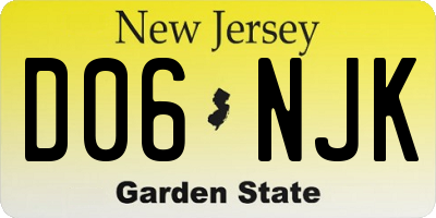 NJ license plate D06NJK