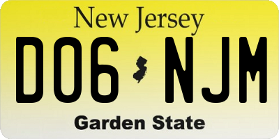 NJ license plate D06NJM