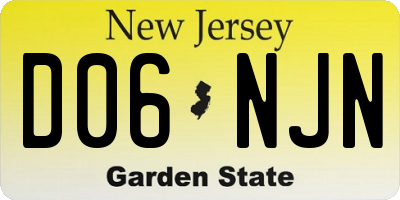 NJ license plate D06NJN