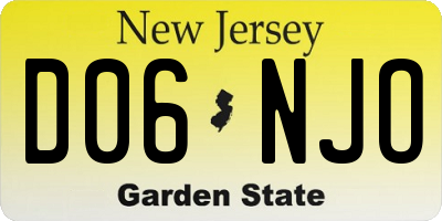 NJ license plate D06NJO
