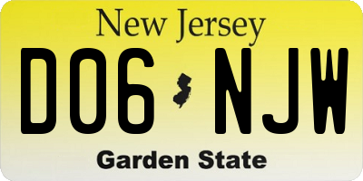 NJ license plate D06NJW
