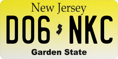 NJ license plate D06NKC