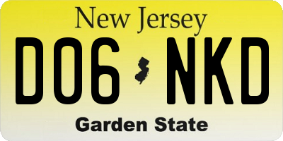 NJ license plate D06NKD