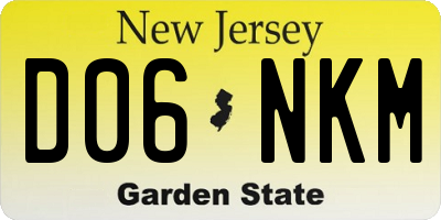 NJ license plate D06NKM