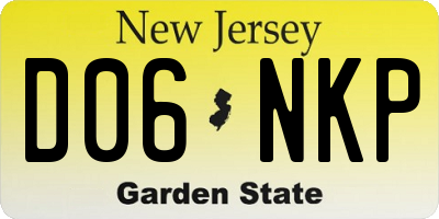 NJ license plate D06NKP