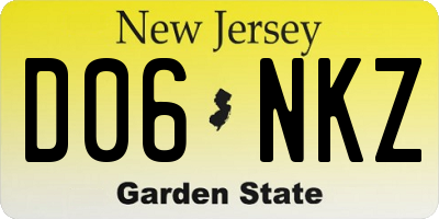 NJ license plate D06NKZ
