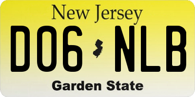 NJ license plate D06NLB