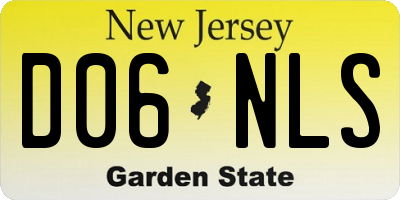 NJ license plate D06NLS