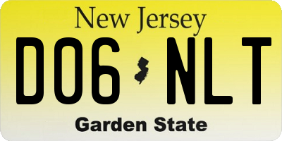 NJ license plate D06NLT