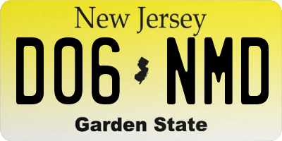 NJ license plate D06NMD