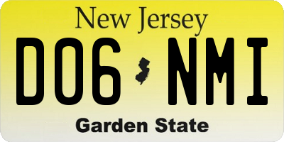 NJ license plate D06NMI