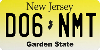 NJ license plate D06NMT
