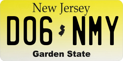 NJ license plate D06NMY