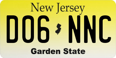 NJ license plate D06NNC