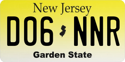 NJ license plate D06NNR