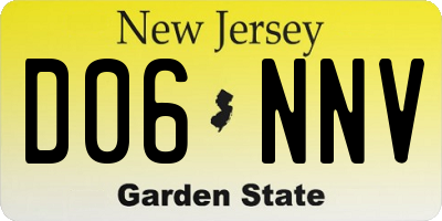NJ license plate D06NNV