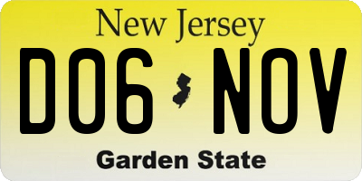 NJ license plate D06NOV