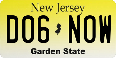 NJ license plate D06NOW