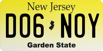 NJ license plate D06NOY