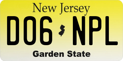 NJ license plate D06NPL
