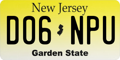 NJ license plate D06NPU