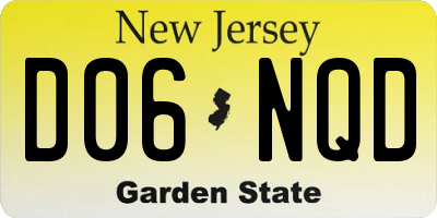 NJ license plate D06NQD