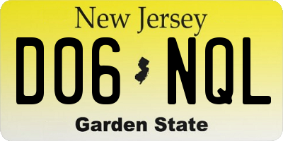 NJ license plate D06NQL