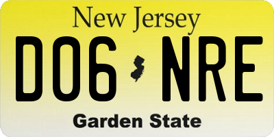 NJ license plate D06NRE
