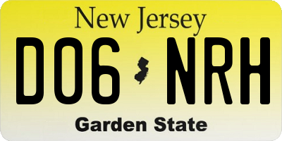 NJ license plate D06NRH