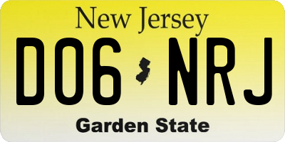 NJ license plate D06NRJ
