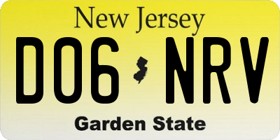 NJ license plate D06NRV