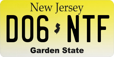 NJ license plate D06NTF