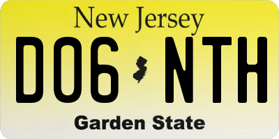 NJ license plate D06NTH