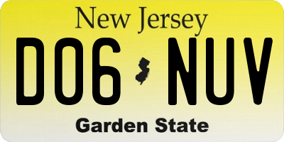 NJ license plate D06NUV
