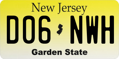 NJ license plate D06NWH