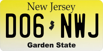 NJ license plate D06NWJ