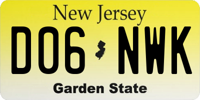 NJ license plate D06NWK