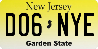 NJ license plate D06NYE