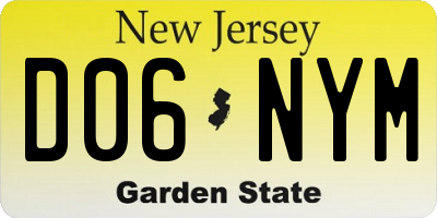 NJ license plate D06NYM
