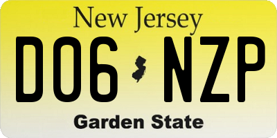 NJ license plate D06NZP