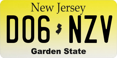 NJ license plate D06NZV