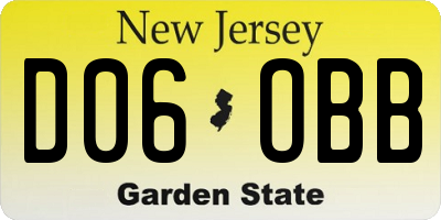 NJ license plate D06OBB